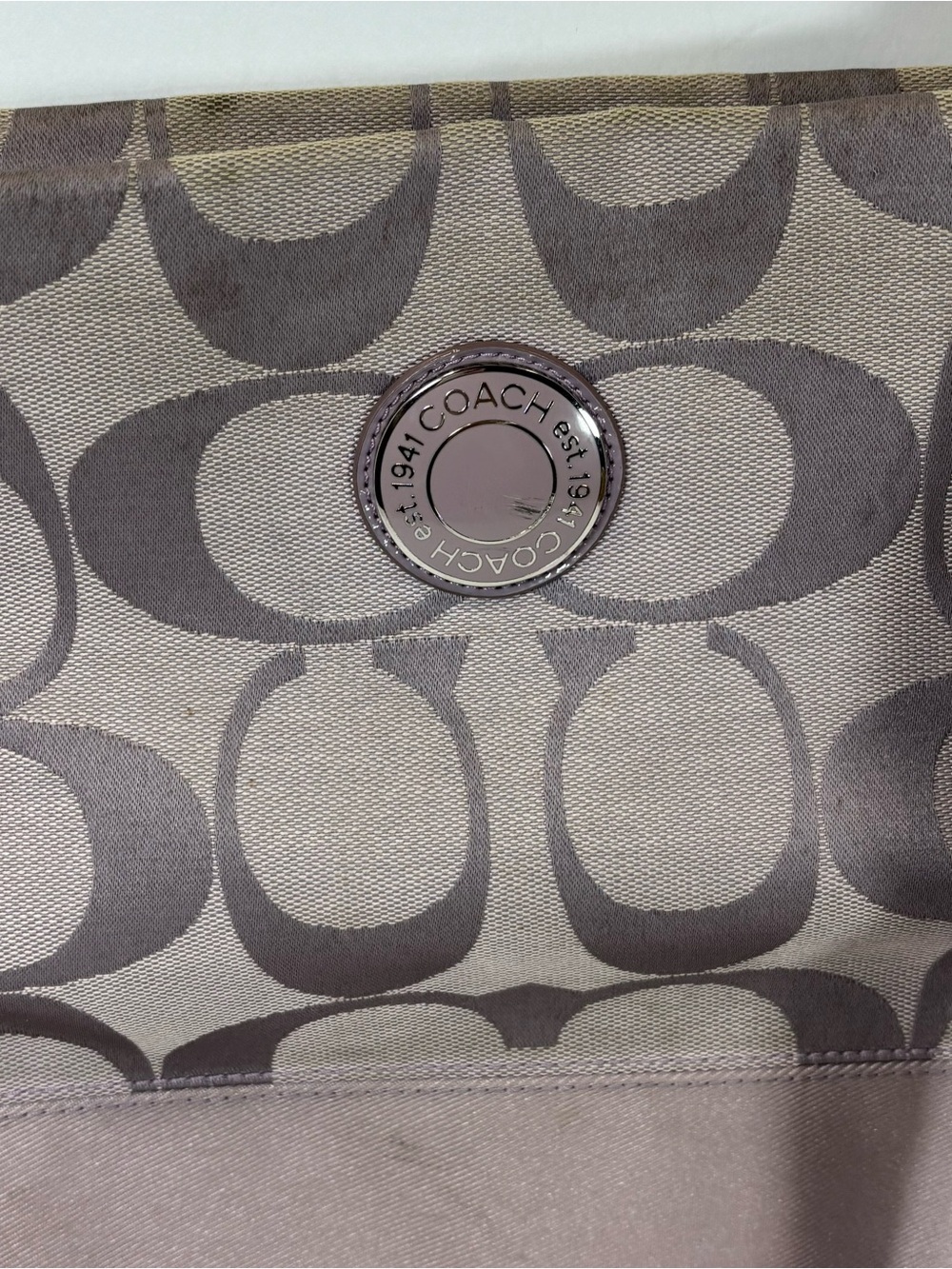 Coach Crossbody in Taupe and Lavender Trim - Picture 5 of 13